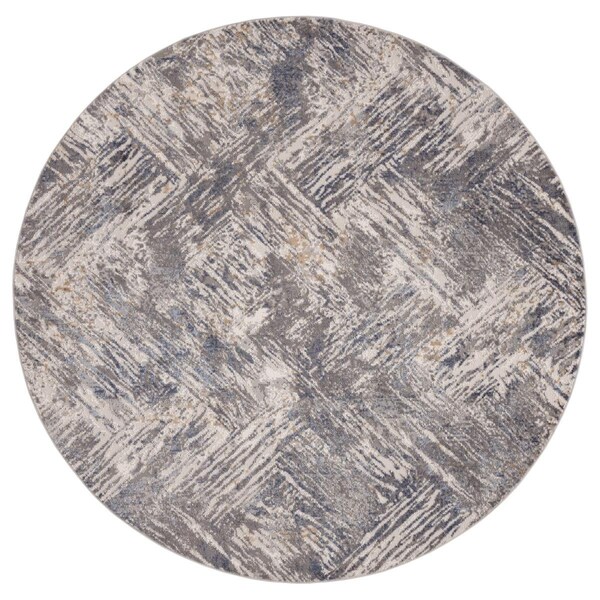 Manmade 7 ft. 10 in. Austin Archer Round Area Rug - Blue MA3089842 - main